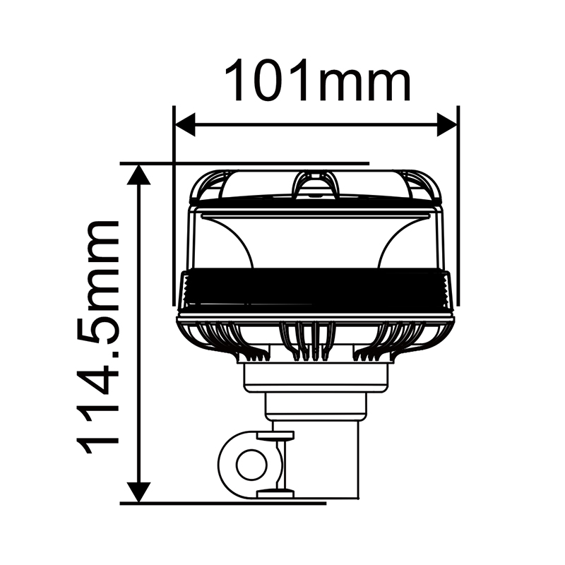 WETECH New Low Cover Model Beacon Signal LED Flashing Warning Light With Din Stem Base Type