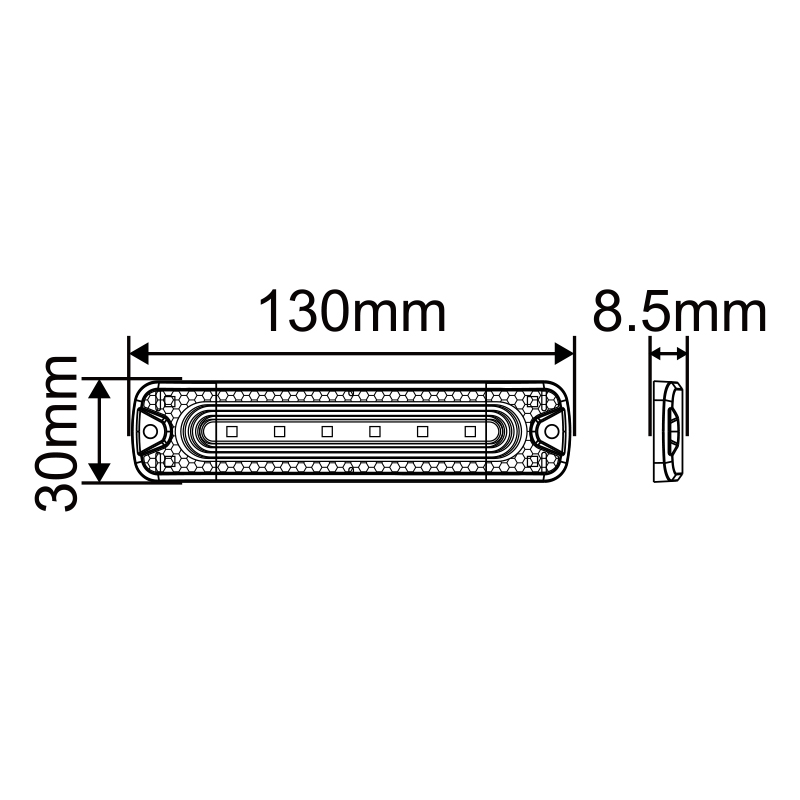 WETECH 18W LED Strobe Lights Vehicle Side Marker Surface Mount With Driving Light