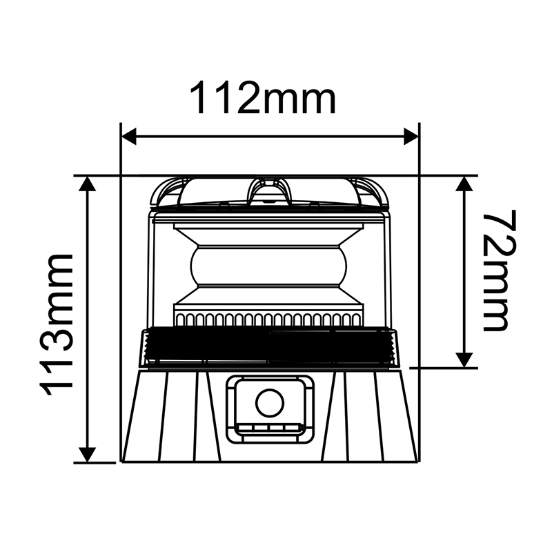 WETECH New Beacon Signal LED Flashing Rechargeable Warning Light With Magnet & Sucker Base Type