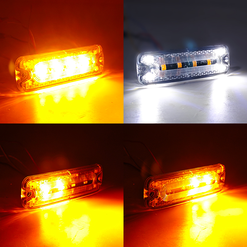 WETECH 12W LED Strobe Lights Vehicle Side Marker Surface Mount With Driving Light