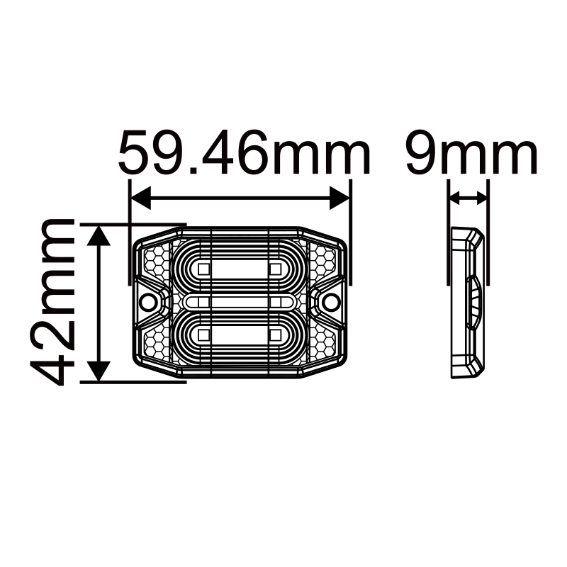 WETECH 12W LED Strobe Lights Vehicle Side Marker Surface Mount With Driving